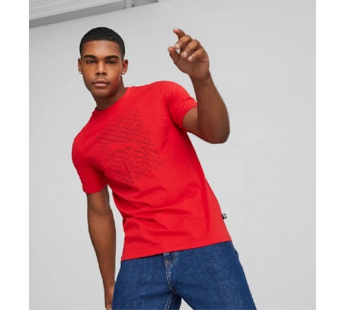 4k Puma 674474-11 Graphics Cat Tee Men - All-Time-Red